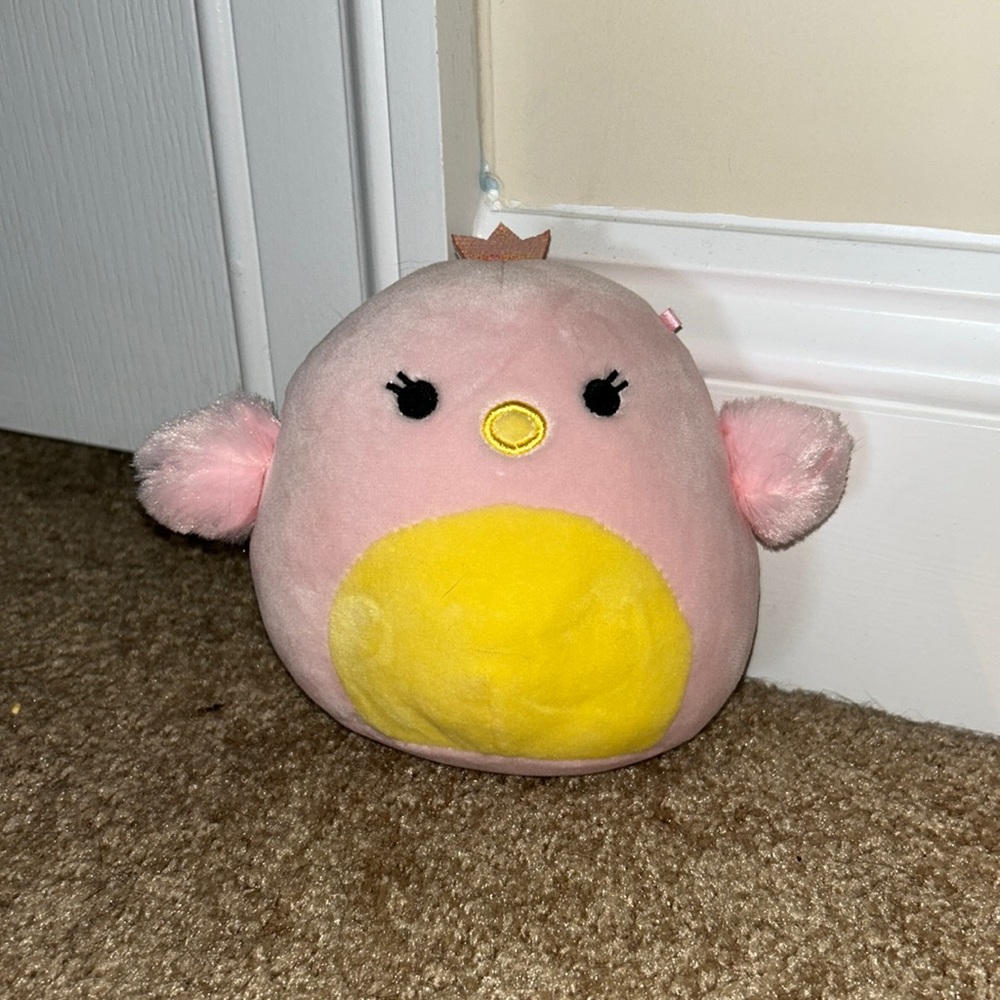 Pink Chick with Crown Squishmallow